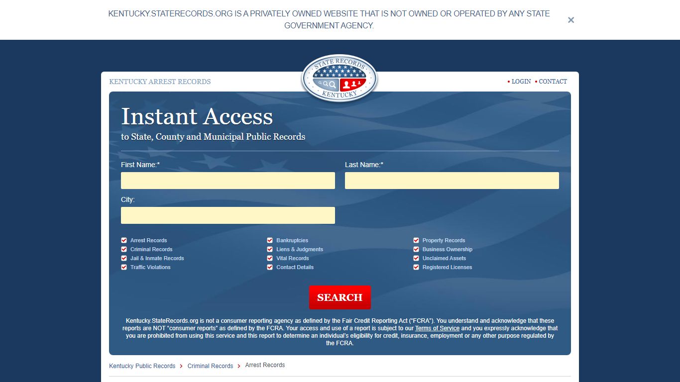 Kentucky Arrest Records Online | StateRecords.org
